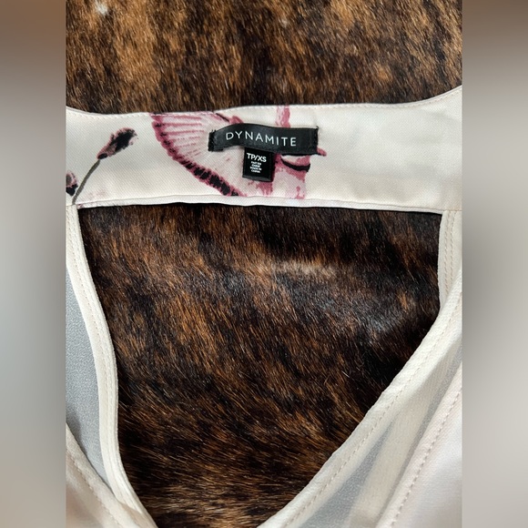 Dynamite Cream & Pink Bird Print Tank Top - Picture 7 of 8